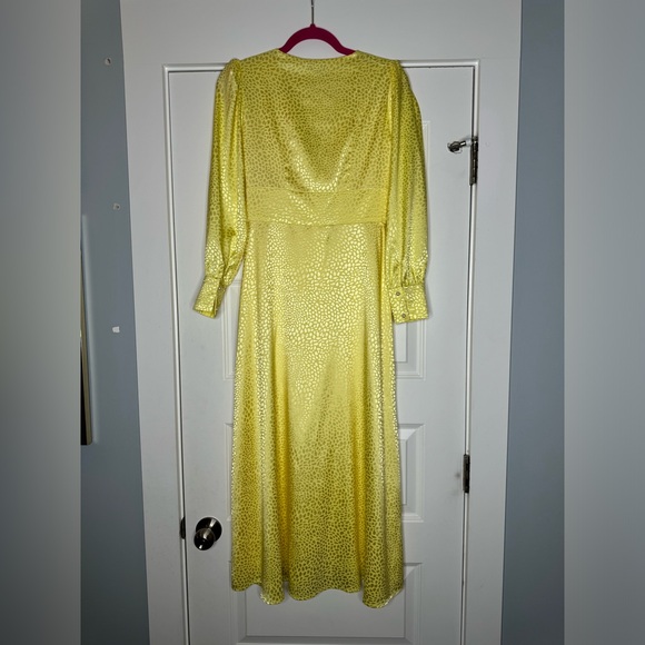 Olivia Rubin Dahlia Midi Dress Yellow Long Sleeve Button - Picture 11 of 16